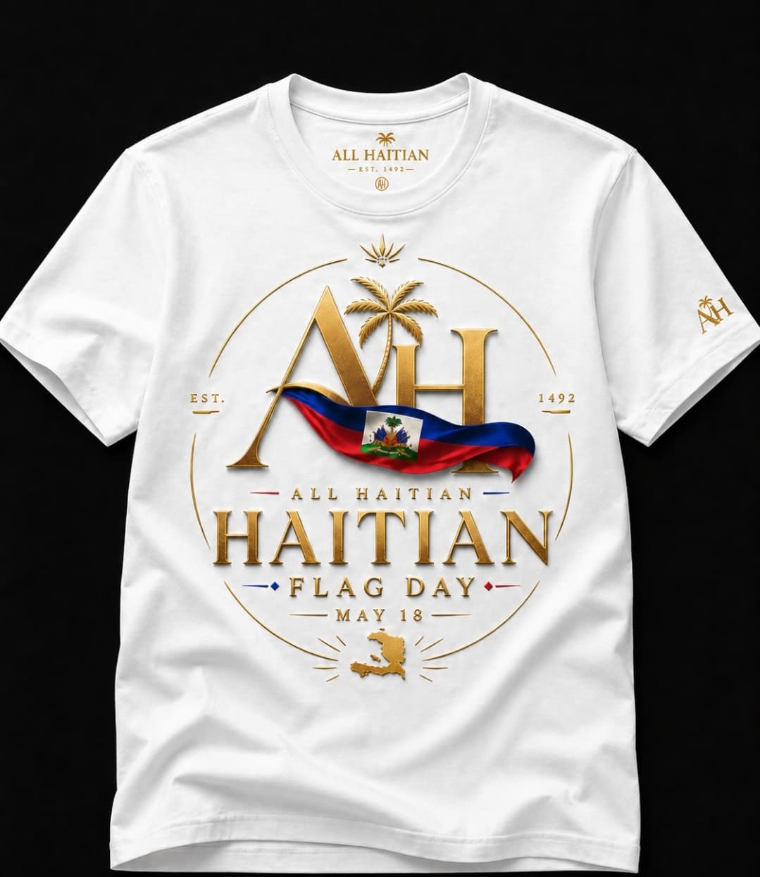 Haitian Flag Day Tee in White