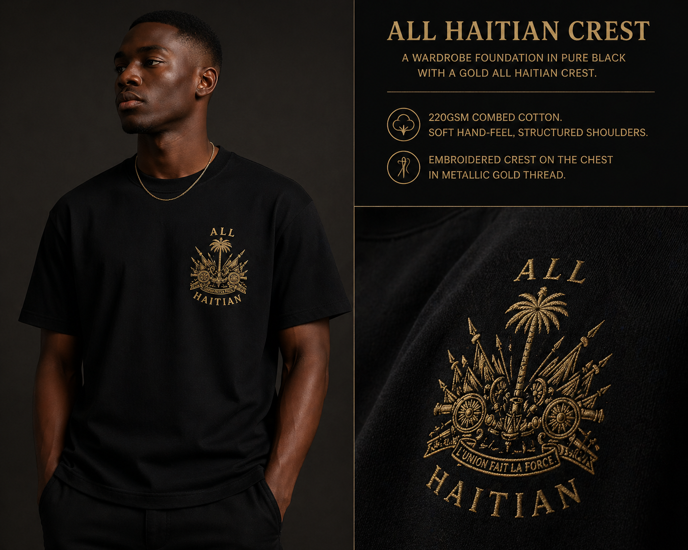 All Haitian Crest Tee in Black